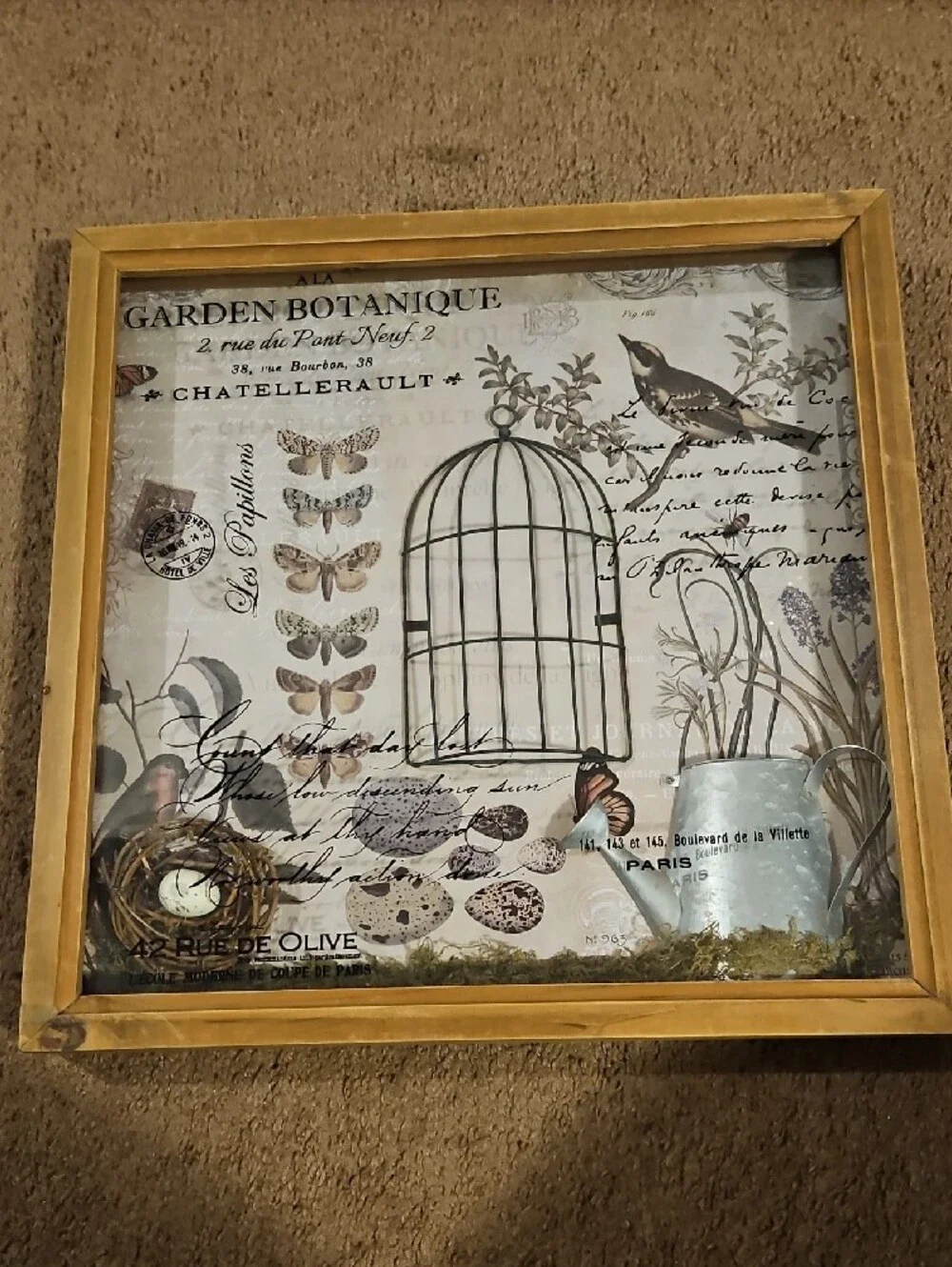 Botanical Bird Cage Wall Art Decor